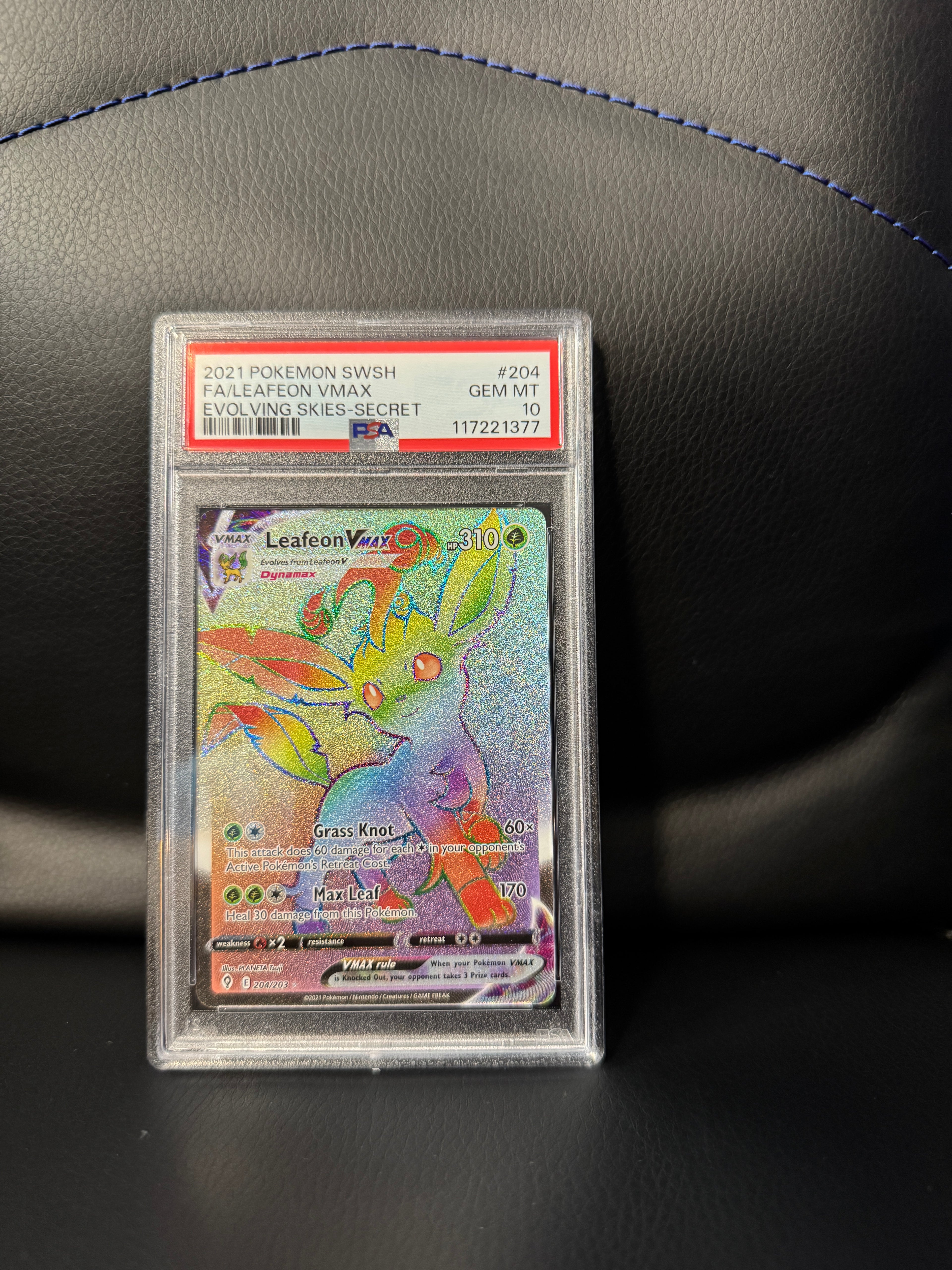 PSA 10 Leafeon VMAX 204/203 from Evolving Skies